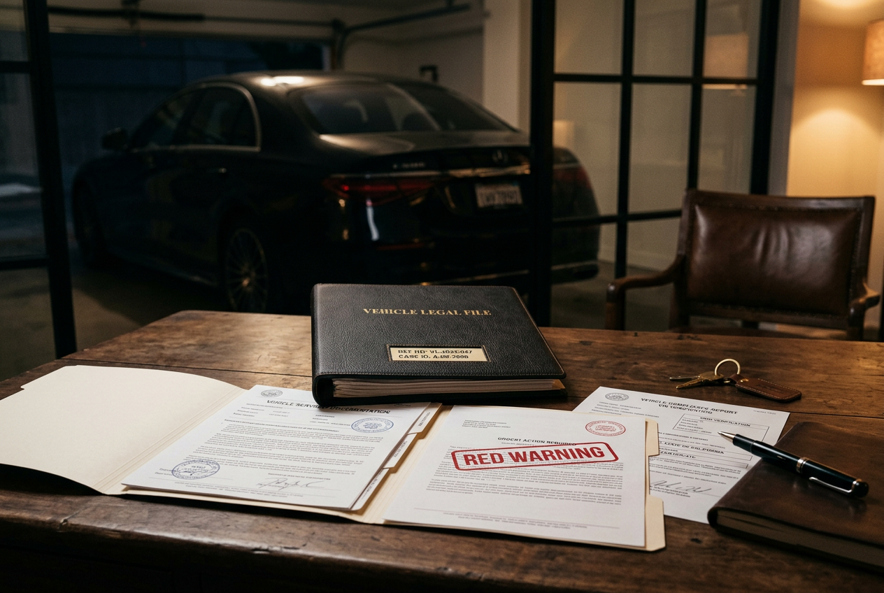 Blacklist clearance documents and vehicle